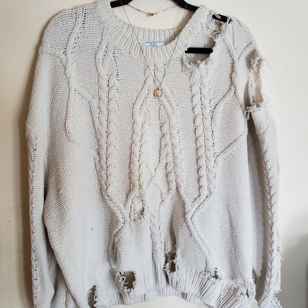 Destroyed Oversized Influencer Sweater